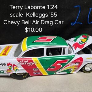 Nascar Kellogg's Chevy Bel Air Drag Car - Green, White, Red
